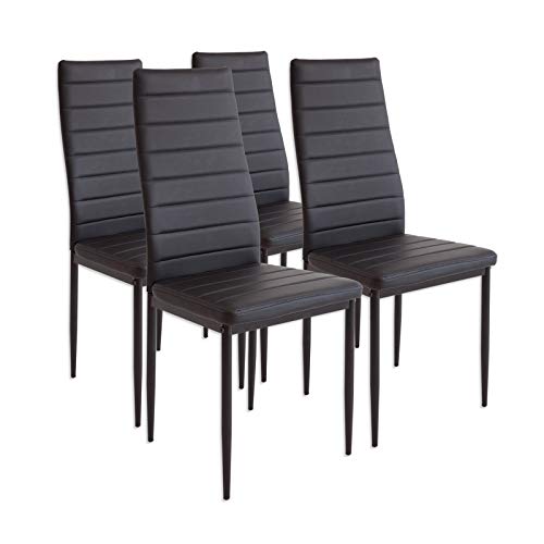 Albatros 2551MILANO Set de 4 sillas de Comedor, Negro