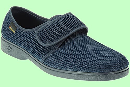 Alcalde T867 Zapatilla Rejilla Nailon de Hombre. Malla Calada con Cierre de Velcro. Transpirable. Primavera Verano. para Casa y Calle o Exterior. Velcro Talla 41