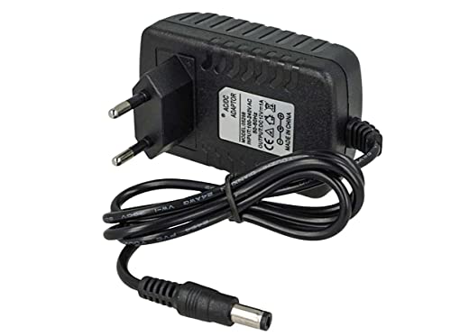 Alimentador universal, transformador 12 V, cargador de pared con enchufe europeo, salida Jack 5,5 mm x 2,1 mm, para cámara CCTV, tira LED, disco duro (12 W 12 V 1 A)