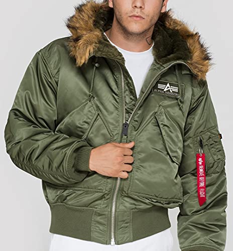 Alpha Industries 144103-M Chaqueta con Capucha, Verde (Sage-Green 01), M para Hombre