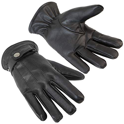 ALPIDEX Guantes de Piel para Hombre de distintos tamaños - Tamaño M, black