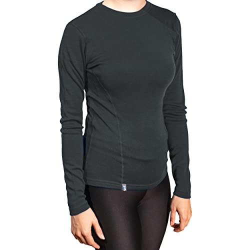 Alpin Loacker camiseta manga larga mujer 230g/m - La camiseta termica mujer de Lana Merino, ropa interior mujer termicas para deporte,Gris S