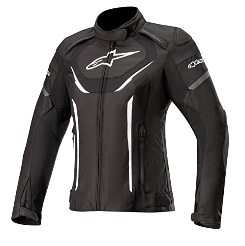 Alpinestars Chaqueta de moto Stella T-Jaws V3 impermeable para mujer, color negro/blanco, talla S