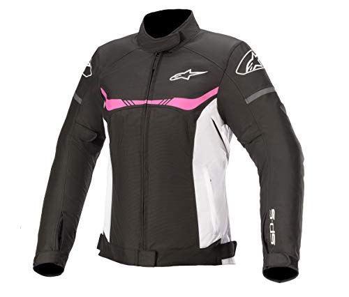 Alpinestars Stella T-SP S-Chaqueta Impermeable, Negro, Ropa de Motocicleta, Color Blanco y Fucsia, Medium para Mujer