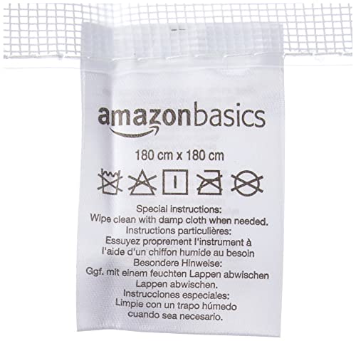 Amazon Basics Cortina de ducha de PVC transparente 180 x 180 cm