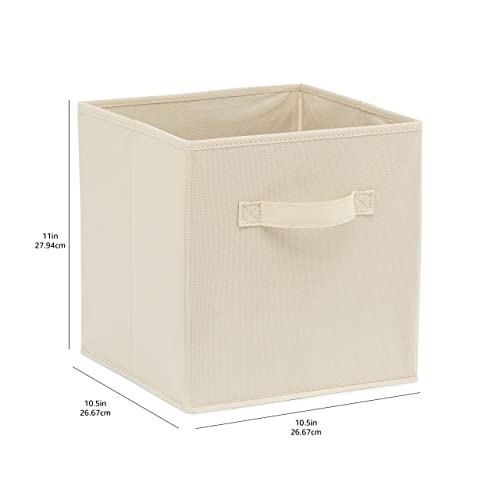 Amazon Basics - Cubos de almacenamiento plegables (pack de 6), Beige