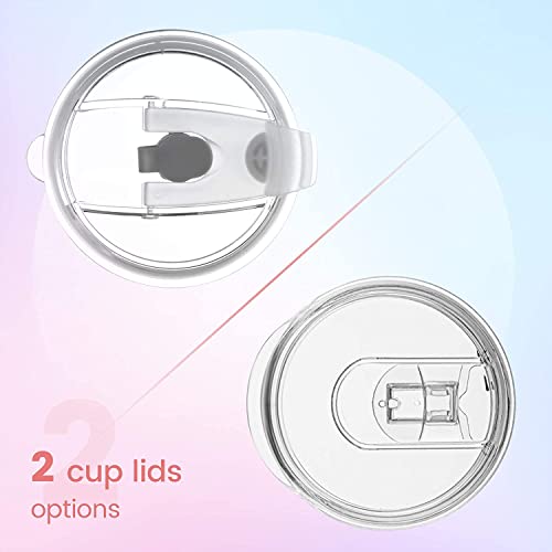 Amazon Brand - Umi Termo Café Reutilizable, Tazas Café de Acero Inoxidable con Asa, Doble Pared Aislado al Vacío, Vaso Térmico con Asa, Sin BPA AntiDerrames con Dos Tapas y Pajita, Rosa