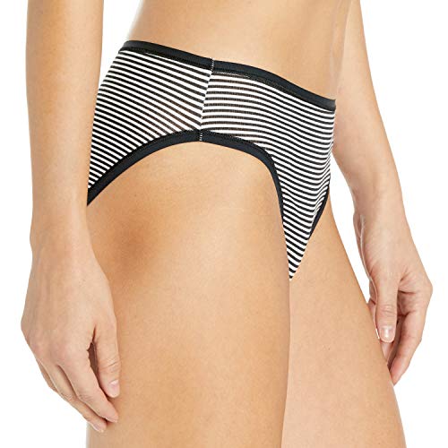 Amazon Essentials Cotton Stretch High-Cut Bikini Panty Pantis, Multicolor (Black/White/Stripe/Pink/Gray), 48, Pack de 6