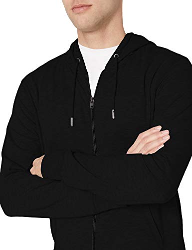 Amazon Essentials Lightweight Jersey Full-Zip Hoodie Sudadera con Capucha, Negro, XXL