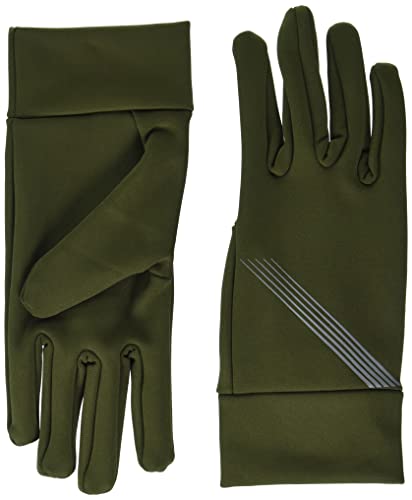 Amazon Essentials Men's Running E-Tip Gloves Guantes para Clima frío, Verde Oscuro, L