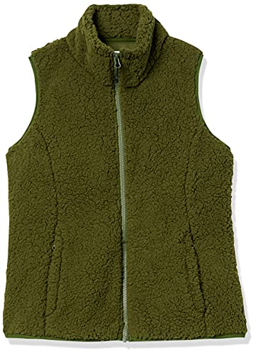 Amazon Essentials Polar Fleece Lined Sherpa Vest Chaqueta de Forro, Verde Oliva, L