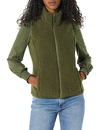 Amazon Essentials Polar Fleece Lined Sherpa Vest Chaqueta de Forro, Verde Oliva, L