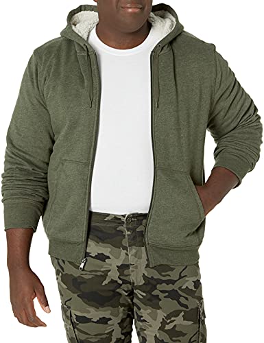 Amazon Essentials Sherpa Lined Full-Zip Hooded Fleece Sweatshirt Novelty-Hoodies, Verde Oliva, US M (EU M)