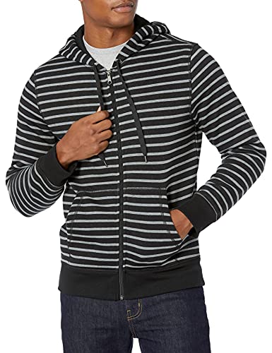 Amazon Essentials - Sudadera con capucha - Hombre negro negro (rayas) S