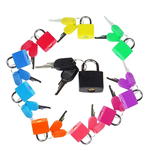 AMIGOB 10 PCS Candado Pequeño de Color con 2 Llaves para Maletas Accesorios