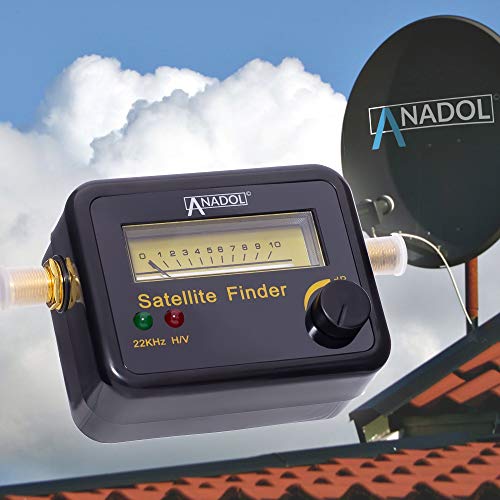 Anadol SF22 - Localizador de satélites con escala de nivel y señal sonora (medidor para una alineación óptima de la antena satélite, ajuste de satélite con instrucciones en alemán