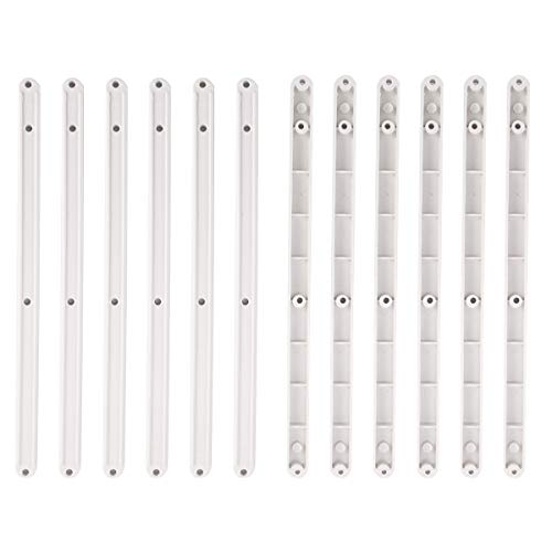 Anladia 12pcs Guías Correderas de Plástico para Cajones 300 x 16 x 10mm Carril Guía para Mubles de Cocina Dormitorios