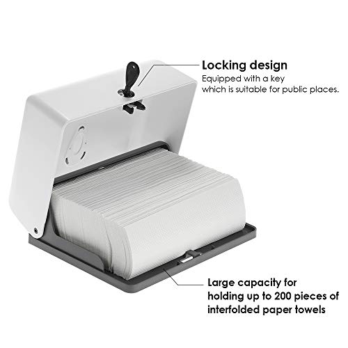 Anself - Dispensador de Toallas de Papel Manual, Zig-Zag, Montado a Pared