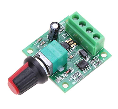 ARCELI 2Pcs 1.8v 3v 5v 6v 7.2v 12v 2A 30W Baja tensión DC Motor Velocidad Controlador PWM 1803BK 1803B Interruptor de Controlador Ajustable