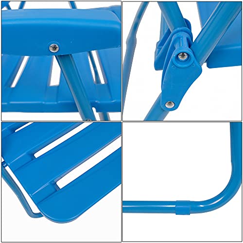 Arcoiris Silla de Jardín Exterior, Interior, Silla Playa, Silla Plegable Aluminio 46x47x31cm (Pack 1, Azul)