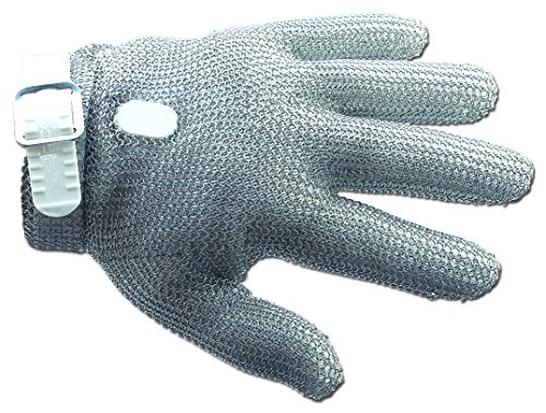 Arcos Guantes de Protección, Guante de Malla Guante de Protección, Acero Inoxidable Size S 240 mm, Color Gris