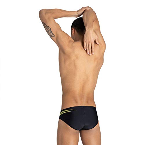 ARENA M Spirit Brief - Bañador Slip para Hombre, Color Black/Soft Green, Talla 105