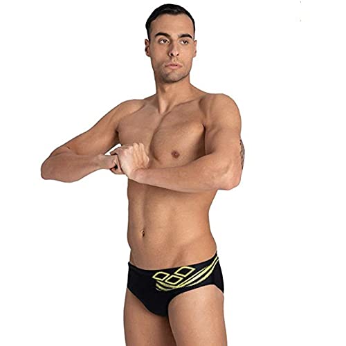 ARENA M Spirit Brief - Bañador Slip para Hombre, Color Black/Soft Green, Talla 90