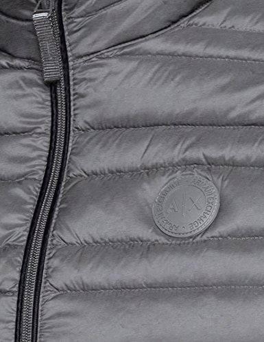 Armani Exchange Puffer Jacket Gilet Chaleco, Gris (Htr Grey/Navy 0902), Medium para Hombre