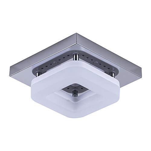 Artpad Montaje en superficie Cuadrado Lámpara de techo de acero inoxidable Base Pasillo Porche Balcón Lámpara Iluminación interior Techo Luz LED 12W Luz blanca