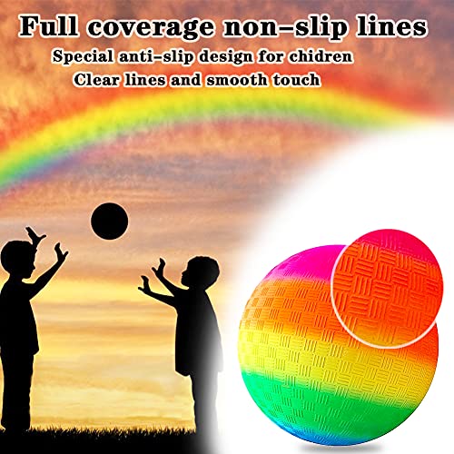 ARVOV Balón de fútbol de PVC con arco iris, pelota de fútbol para niños, pelota de playa, pelota de PVC para interior y exterior, 20 cm, arcoíris