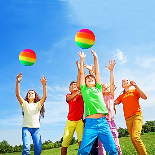 ARVOV Balón de fútbol de PVC con arco iris, pelota de fútbol para niños, pelota de playa, pelota de PVC para interior y exterior, 20 cm, arcoíris