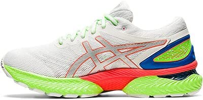 ASICS Gel-Nimbus 22 - Zapatillas de correr para hombre, Blanco (Blanco/Rojo amanecer), 42.5 EU