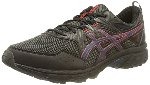 Asics Gel-Venture 8, Trail Running Shoe Hombre, Black/Fiery Red, 42.5 EU