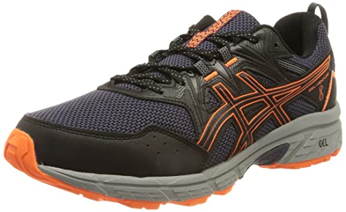 Asics Gel-Venture 8, Trail Running Shoe Hombre, Black/Shocking Orange, 43.5 EU