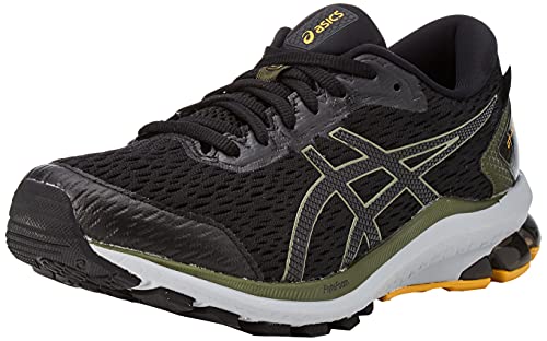 Asics GT-1000 9 G-TX, Road Running Shoe Hombre, Black/Smog Green, 44 EU