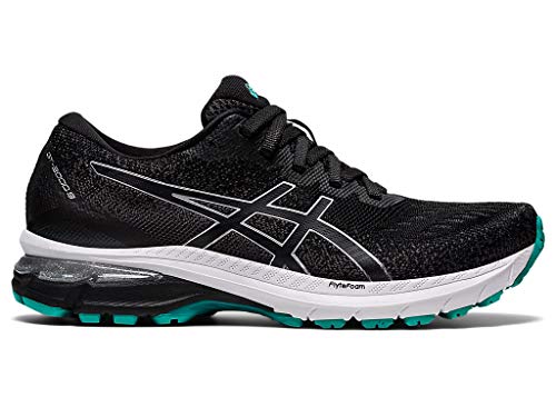 ASICS Women's GT-2000 9 Knit Running Shoes, 8M, Black/Pure Silver