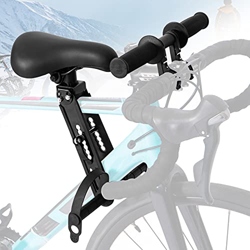 Asiento y manillar delantero de bicicleta para niños para bicicletas de montaña, asientos de bicicleta de montaña desmontables montados en la parte delantera compatible con todas las MTB para adultos