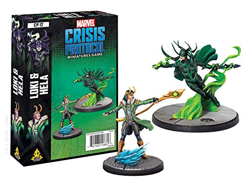 Atomic Mass Games CP12en Marvel Crisis Procol - Crisis Protocol Loki & Hela Character EN - Juego de Miniaturas en Inglés