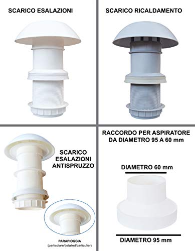 AVDISTRIBUTION Chimenea de desagüe para Caravan de termoplástico Diámetro 60 mm (Descarga de calefacción)