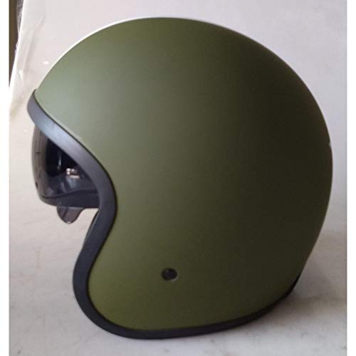 Awen Casco Moto Abierto Homologado de Hombre y Mujer para Motocicleta, Ciclomotor y Scooter, Bicicleta ECE. Adhesivos y Llavero de REGALO. Modelos variados. (XL, Awen Arrow Custom Verde Militar)