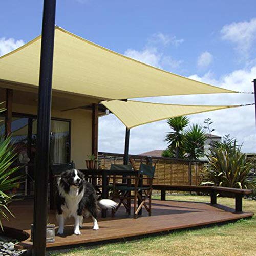 AWNIC Toldos Exterior Terraza Impermeable y UV-Proof Beige 300D Triángulo 3x3x3m