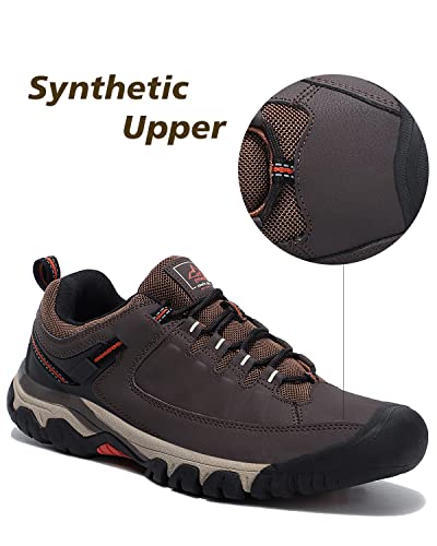 AX BOXING Zapatillas Trekking Hombre Zapatos Senderismo Antideslizante Montaña Al Aire Libre Trail Running Calzado Deporte Casual Bambas Talla 41-46 (Rojo marrón, Numeric_41)