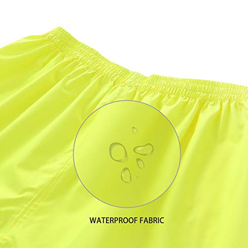 AYKRM Pantalones Lluvia Reflectante de Alta Visibilidad, Impermeable, para el Trabajo, Pantalones de Alta Visibilidad (Amarillo, XL)