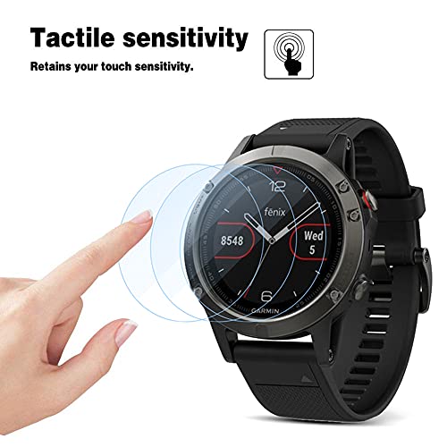 AYSOW Protector de Pantalla para Garmin FENix5 Protector de Pantalla de Vidrio Templado, Cristal Vidrio Templado para Garmin FENix5 [3 Piezas]