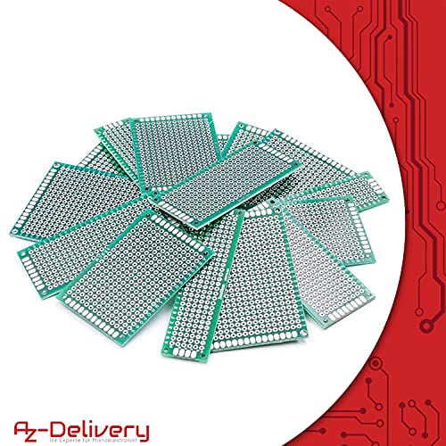 AZDelivery Set Prototipo 16 Placas Doble Cara Universal PCB Compatible con Arduino con E-Book Incluido!