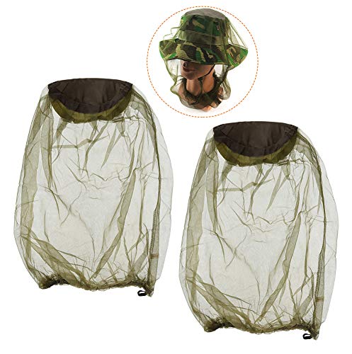 BaiJ Mosquitera para Cabeza,2 Pack Apicultor Anti-Mosquito Mosquito Cabeza Head Net Red de Cabeza de Insecto para Protección de la Cara Pesca Al Aire Libre Camping Senderismo