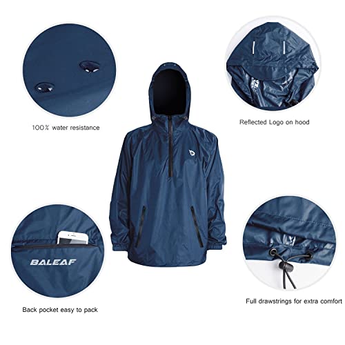 BALEAF - Chubasquero impermeable para hombre, con capucha, ligero, plegable, para correr, ciclismo, senderismo, cortavientos