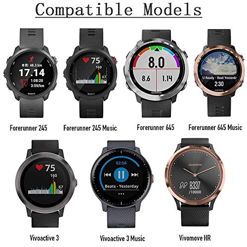 Bandas de silicona de liberación rápida de 20 mm, compatibles con Forerunner 245 645 Music Vivoactive 3 Vivomove HR Galaxy Active 2 Polar Ignite para accesorios Garmin (20 mm), color gris