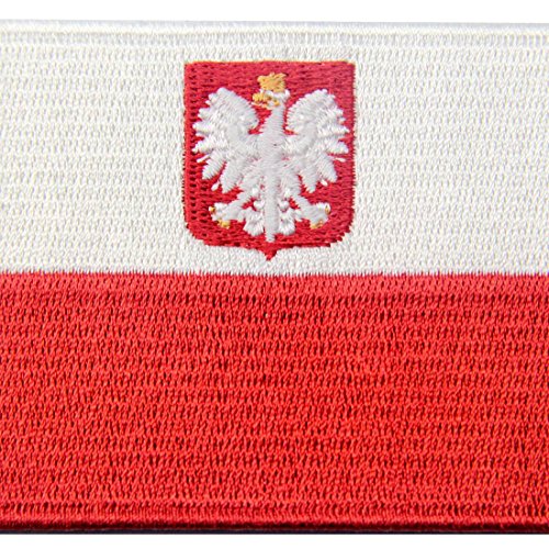 Bandera de Polonia Emblema Nacional Parche Bordado de Aplicación con Plancha