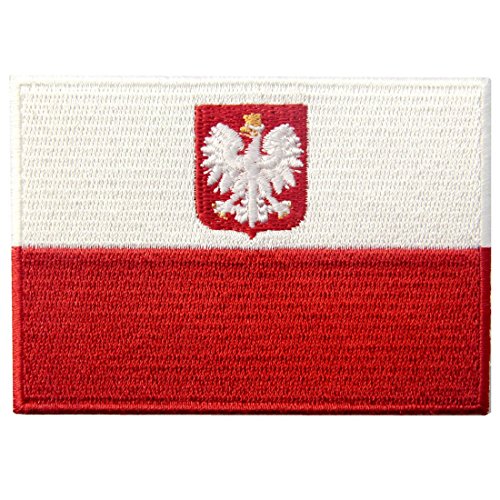 Bandera de Polonia Emblema Nacional Parche Bordado de Aplicación con Plancha